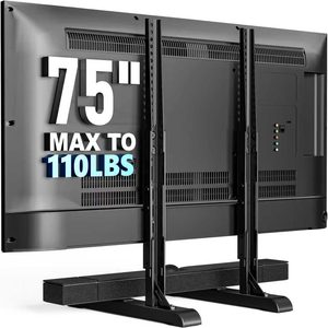 Aldernest Universal TV Stand for 19-75 Inch LCD LED TVs Hold up to 110 lbs, 3.9 pounds, Black