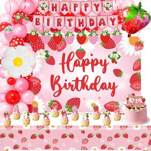 Barleyfield Strawberry Birthday Party Decorations, Berry Party Supplies, Pink