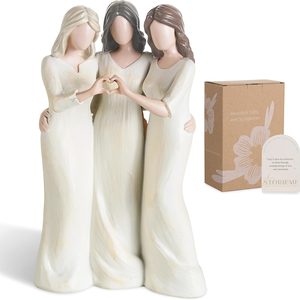 Ashenby 3 Friends Figurine, Gift for Best Friend Women, 14.08 ounces, White