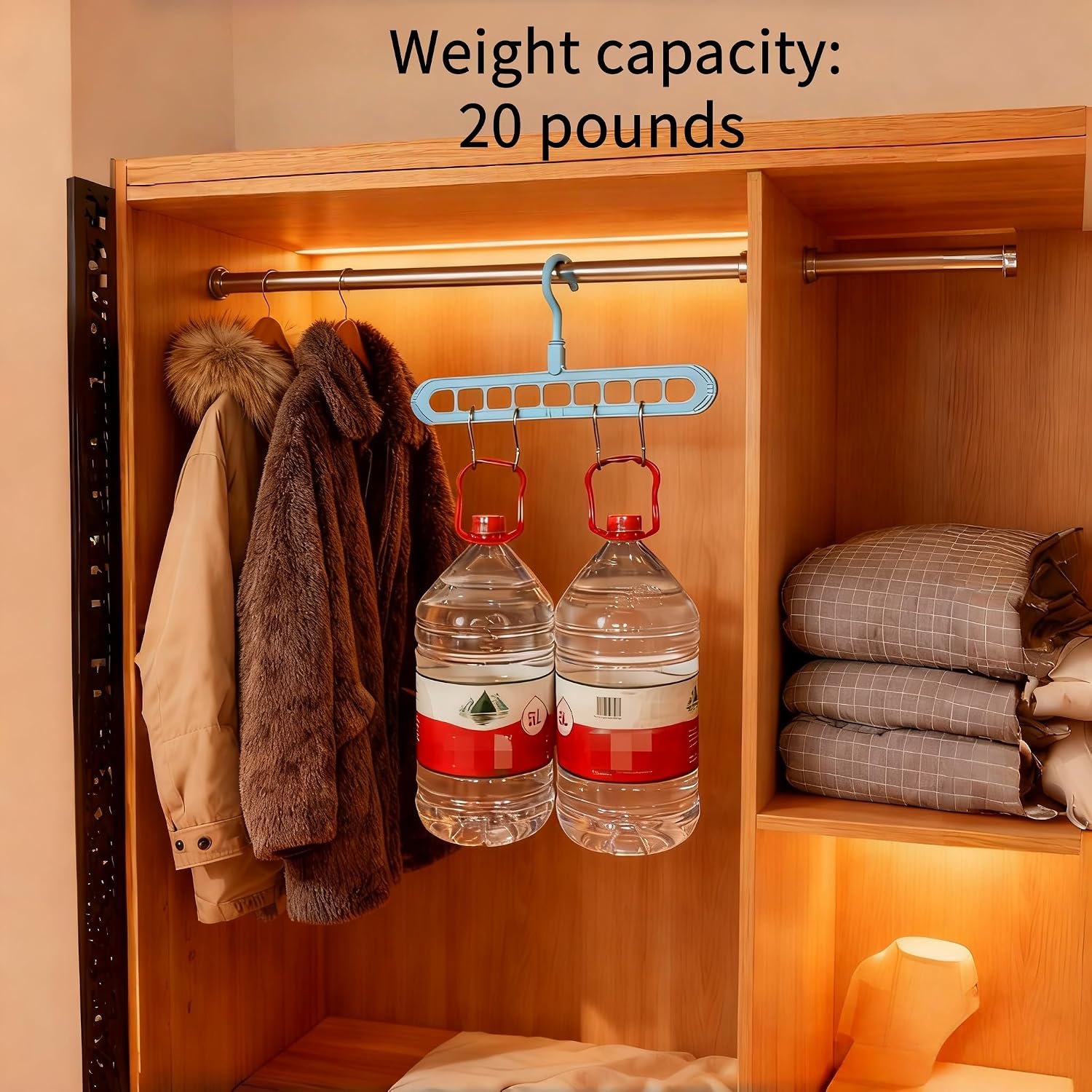 Aldernest 9 Space-Saving Hangers Heavy-Duty PP Plastic Tiered Hanger Organizer with Non-Slip Foldable Design, for Closet, 5