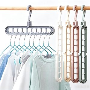 Aldernest 9 Space-Saving Hangers Heavy-Duty PP Plastic Tiered Hanger Organizer with Non-Slip Foldable Design, for Closet, 5