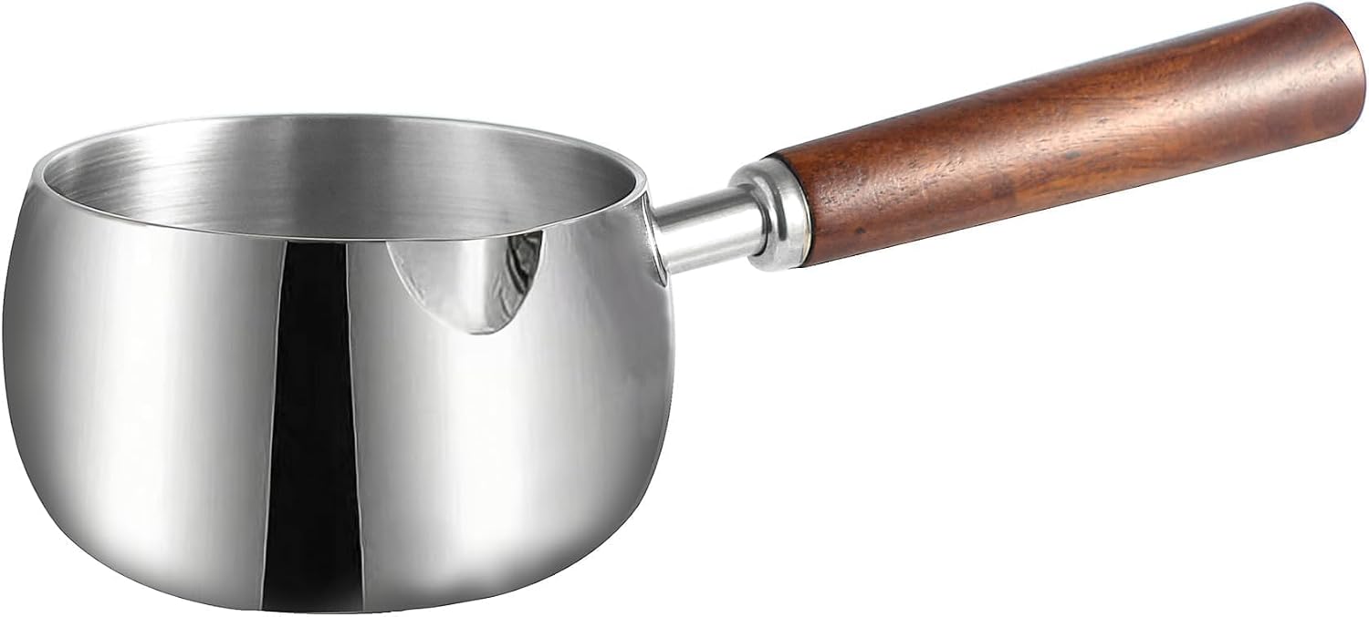 Tanglewick Butter Warmer Pot 17oz Stainless Steel Milk Warmer Saucepan, 300 g, 0.5 Quarts, Silver