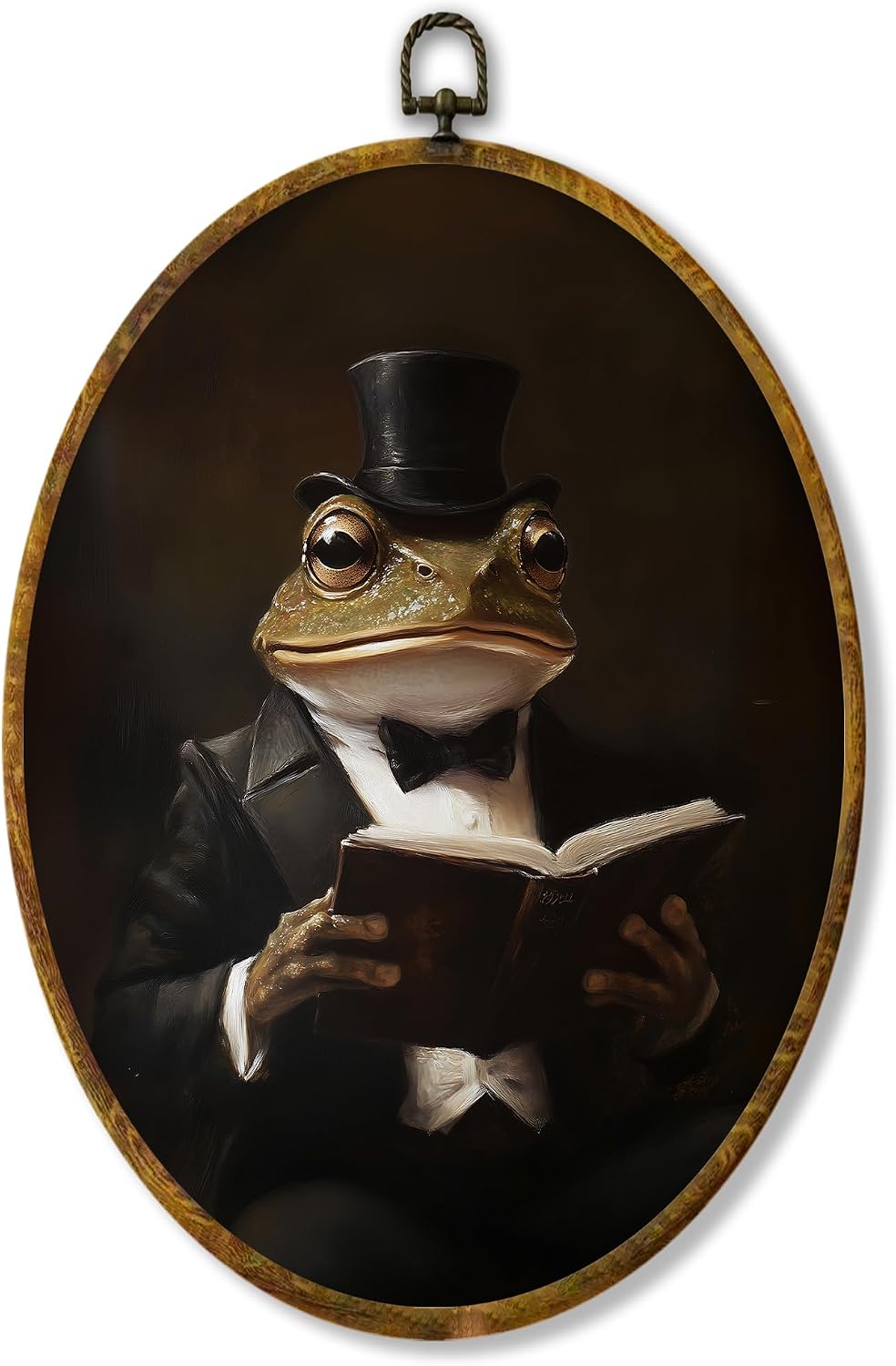 Barleyfield Vintage Frog Canvas Wall Art Decor, 11.4"L x 8.6"W