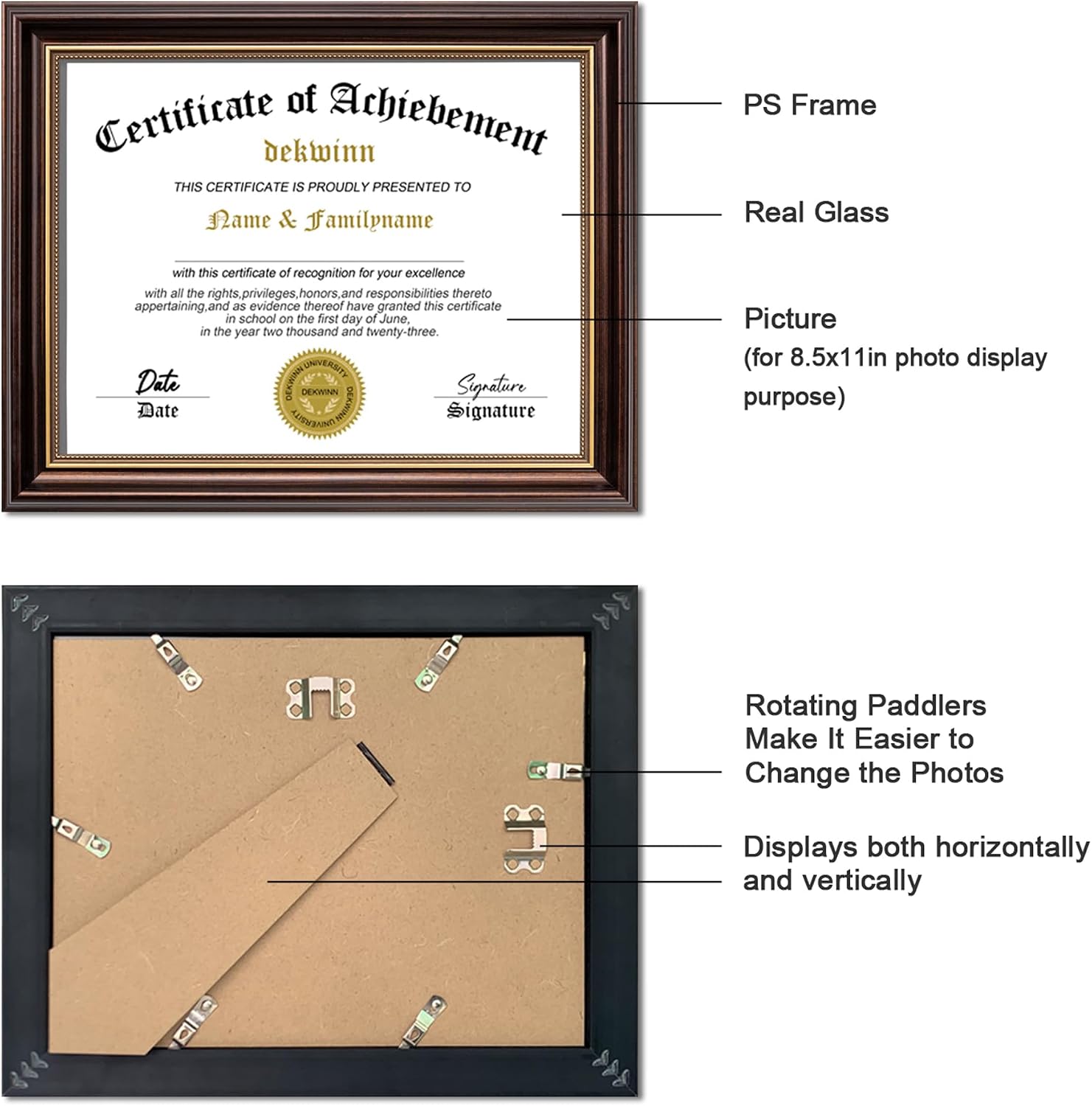 Aldernest 8.5x11 Diploma Frames Certificate Document Frame, 1.5 pounds