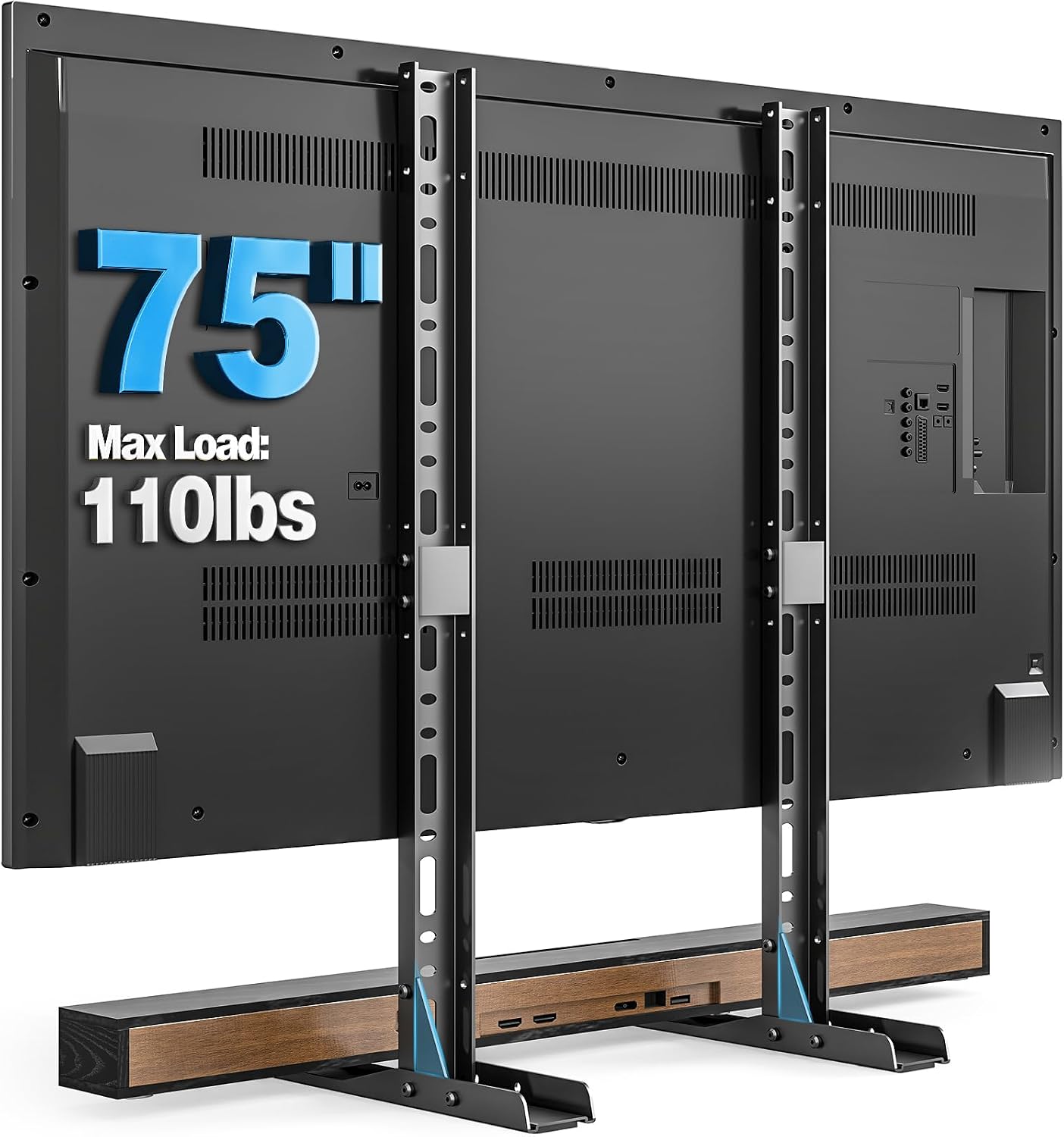 Aldernest Universal TV Stand Legs for 20-75 Inch Flat & Curved TVs, Black