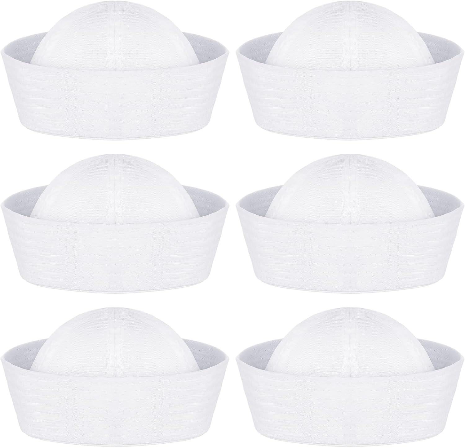 Ashenby Sailor Hats for Women Men Adults, Classic White Navy Caps Bulk