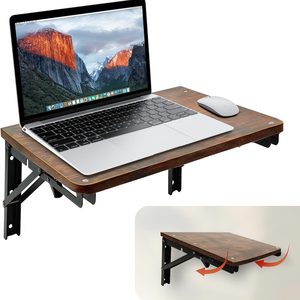 NestoraHome Folding Shelf Wall Mounted, 16.5inches Floating Desk for Small Space, 1.4 kg, Brown