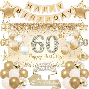 Aldernest 60th Birthday Decorations for Women, Gold