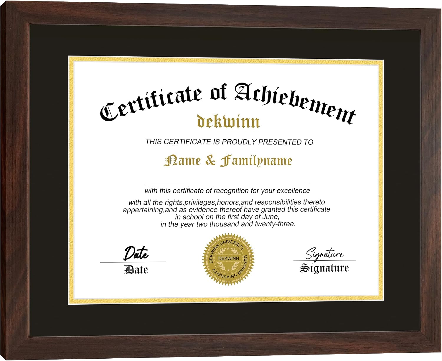 Aldernest Diploma Frames 8.5x11 with Mat or 11x14 without Mat, 2 pounds, Walnut