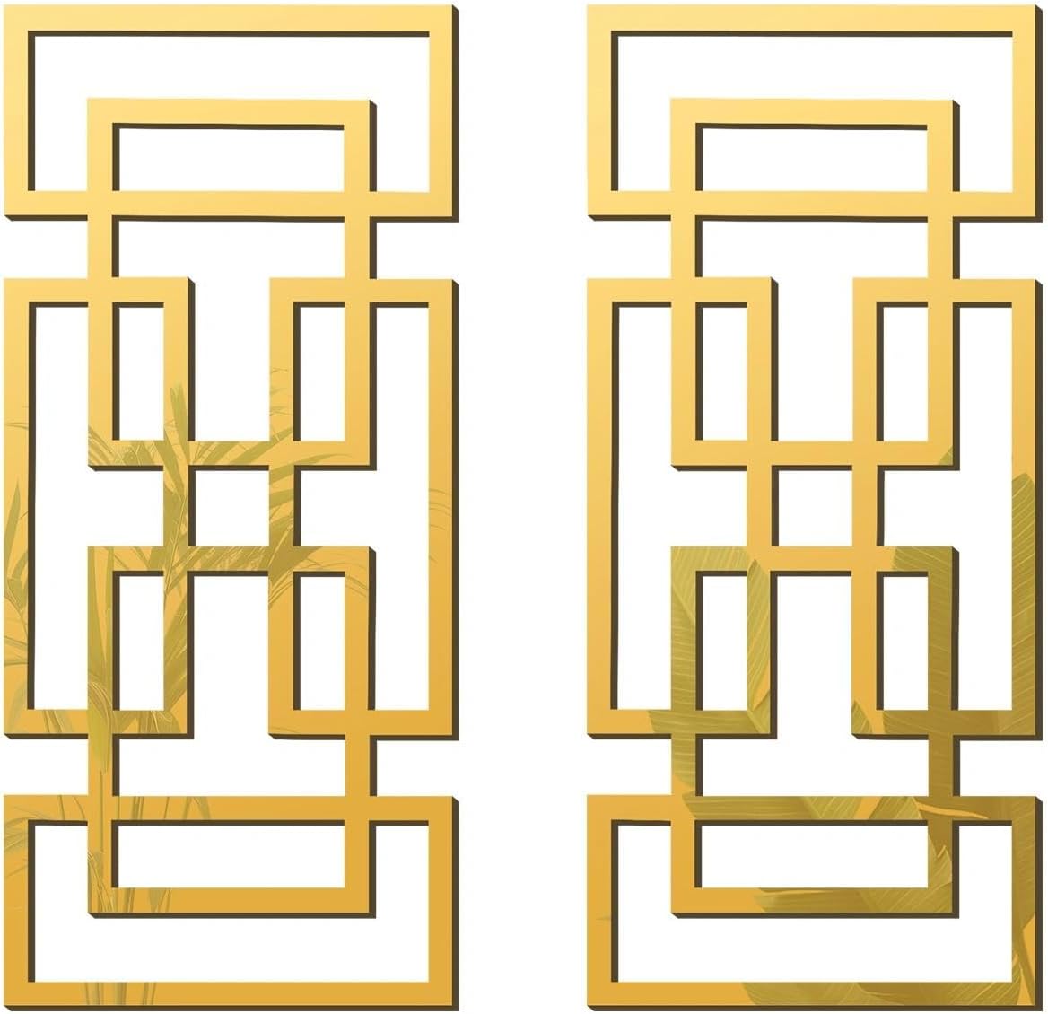 Aldernest 2 Piece Gold Rectangular Wall Mirrors, 8 ounces