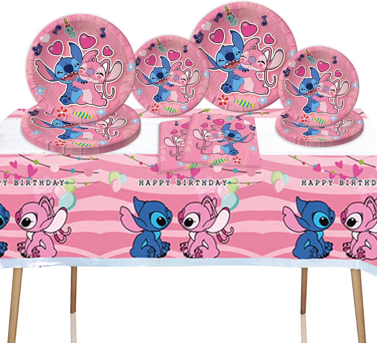 VelloHome 41PCS Pink Stitch Party Set – 20 Plates