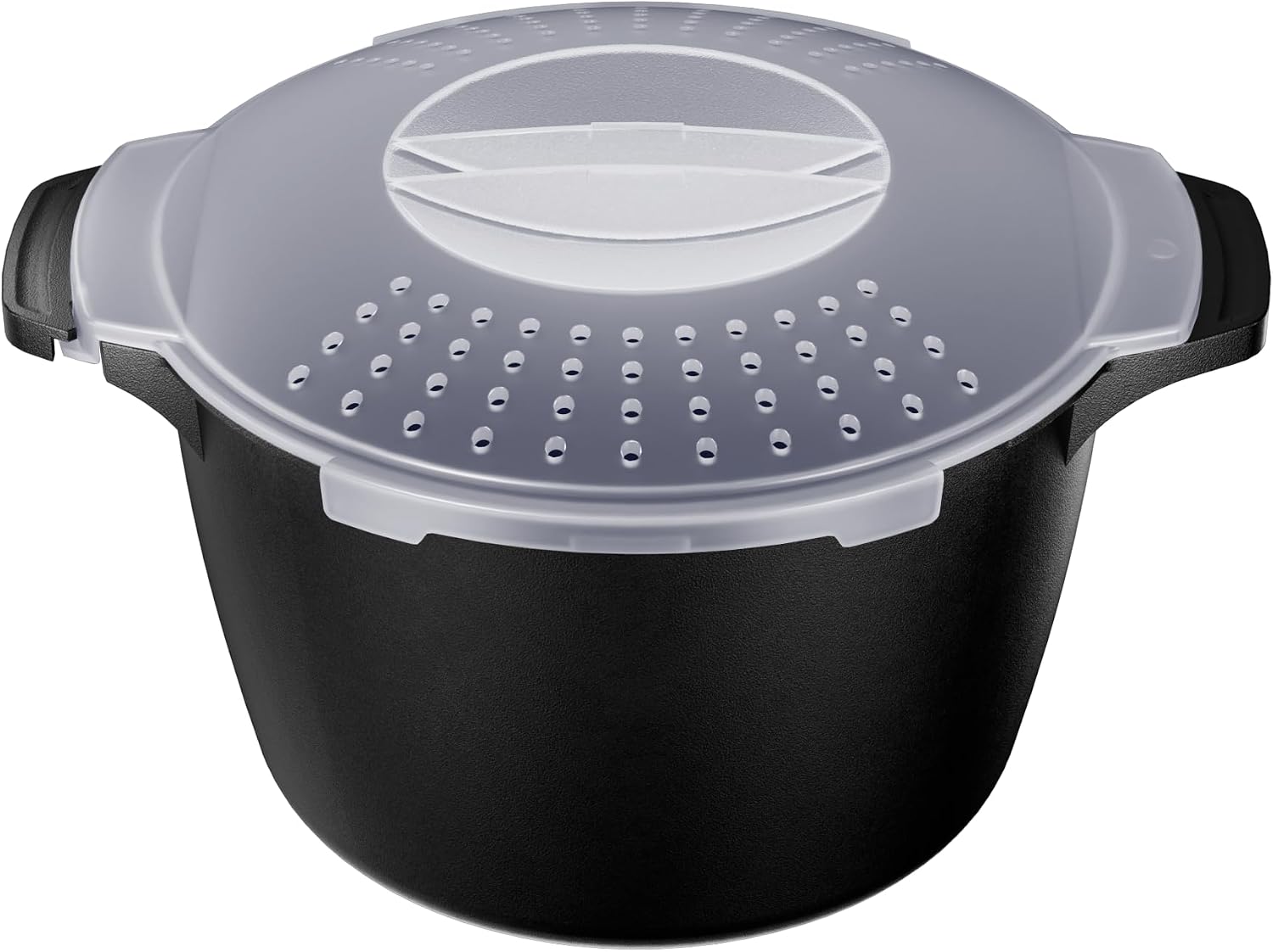 Tanglewick Large Microwave Cookware Steamer 2 Quart Vegetable Cooker for Cooking, Black