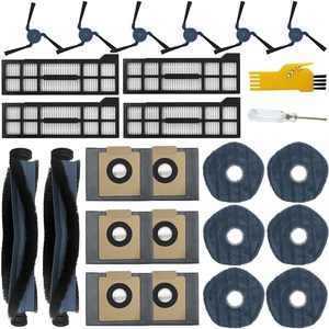 Aldernest Replacement Parts for eufy X10 Pro Omni Robot Vacuum Cleaner Accessories Kit 24 Packs 2 Main Brush, 4 Filters, 6 Side Brushes, 6 Mop Cloths