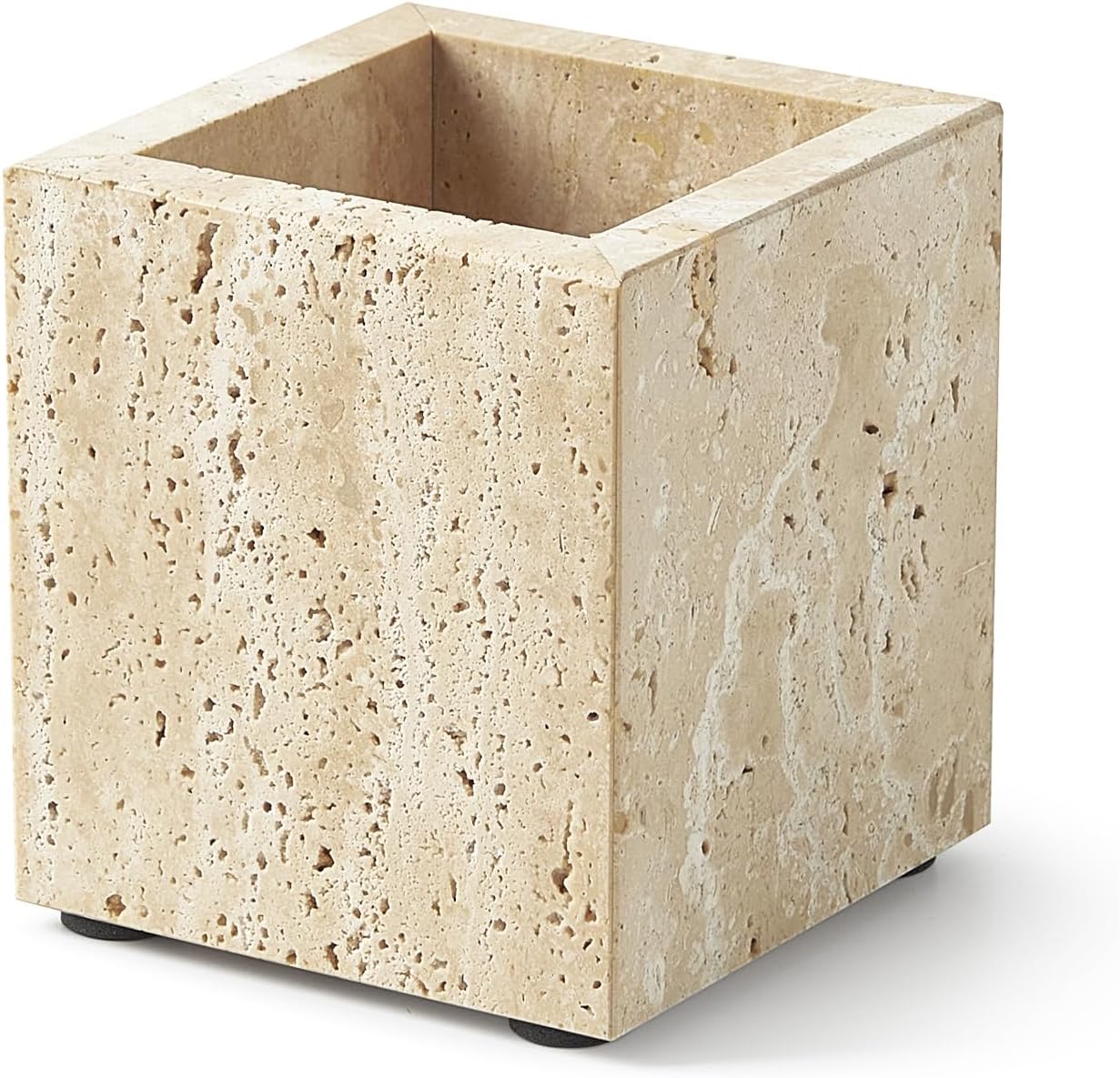 Aldernest Real Natural Travertine Toothbrush Holder & Pen & Makeup Brush Holder