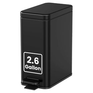 Aldernest 2.6 Gallons Small Bathroom Trash Can with Lid Soft Close, Black, 1.35 kg