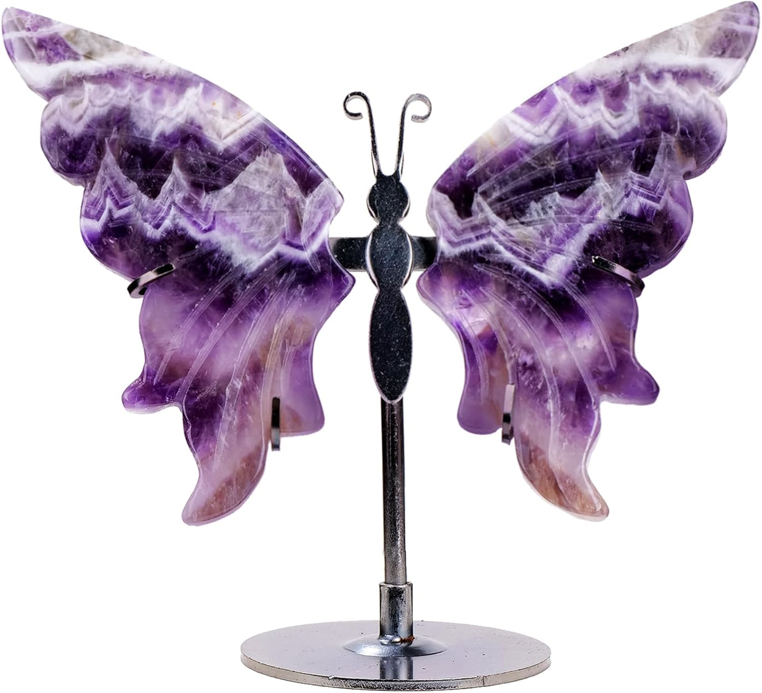 Aldernest Natural Crystal Butterfly Statue Genuine Crystal Figurine Ornament, 3.2 ounces, Small, Amethyst