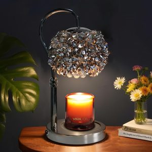 Rowanmere Luxury Crystal Candle Warmer Lamp, Adjustable Height & Timer & Dimmer, 2 pounds