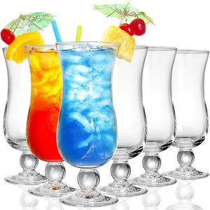 Ashenby 6 Pack Hurricane Glass - 15 oz Pina Colada Cocktail Glasses Clear Tulip Drinking Cups for Drinking Cocktails, Tropical Drinks