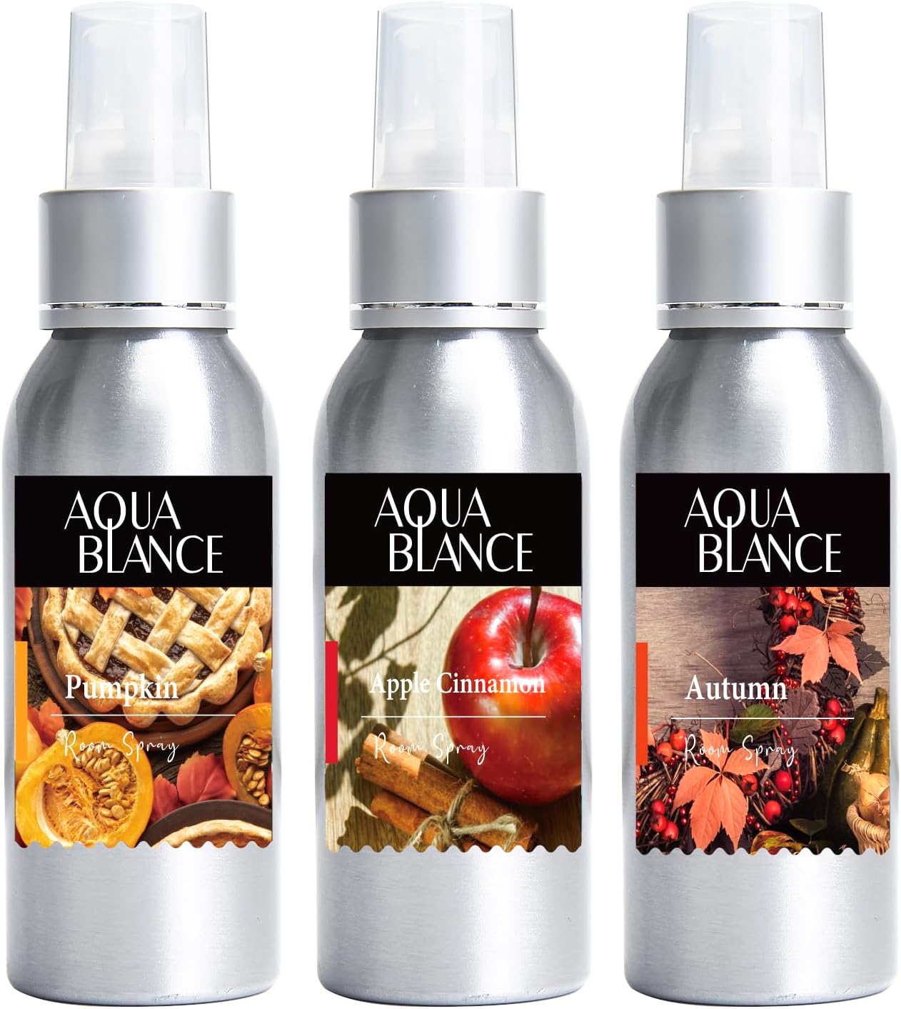 Aldernest Fragrant Room Spray, Autumn, Apple Cinnamon, Pumpkin, 3 x 3.4 fl oz