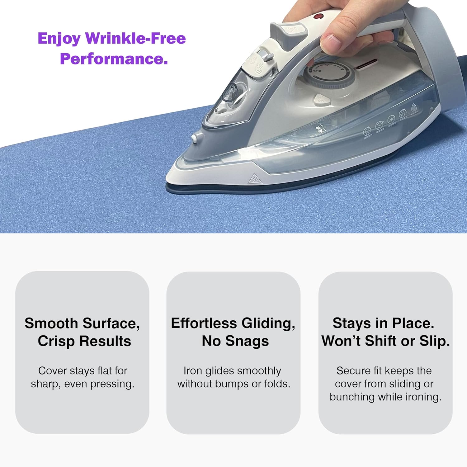 Cedarmoss Ironing Board Cover and Pad 15x54, Standard Size, Blue, 15.2 ounces