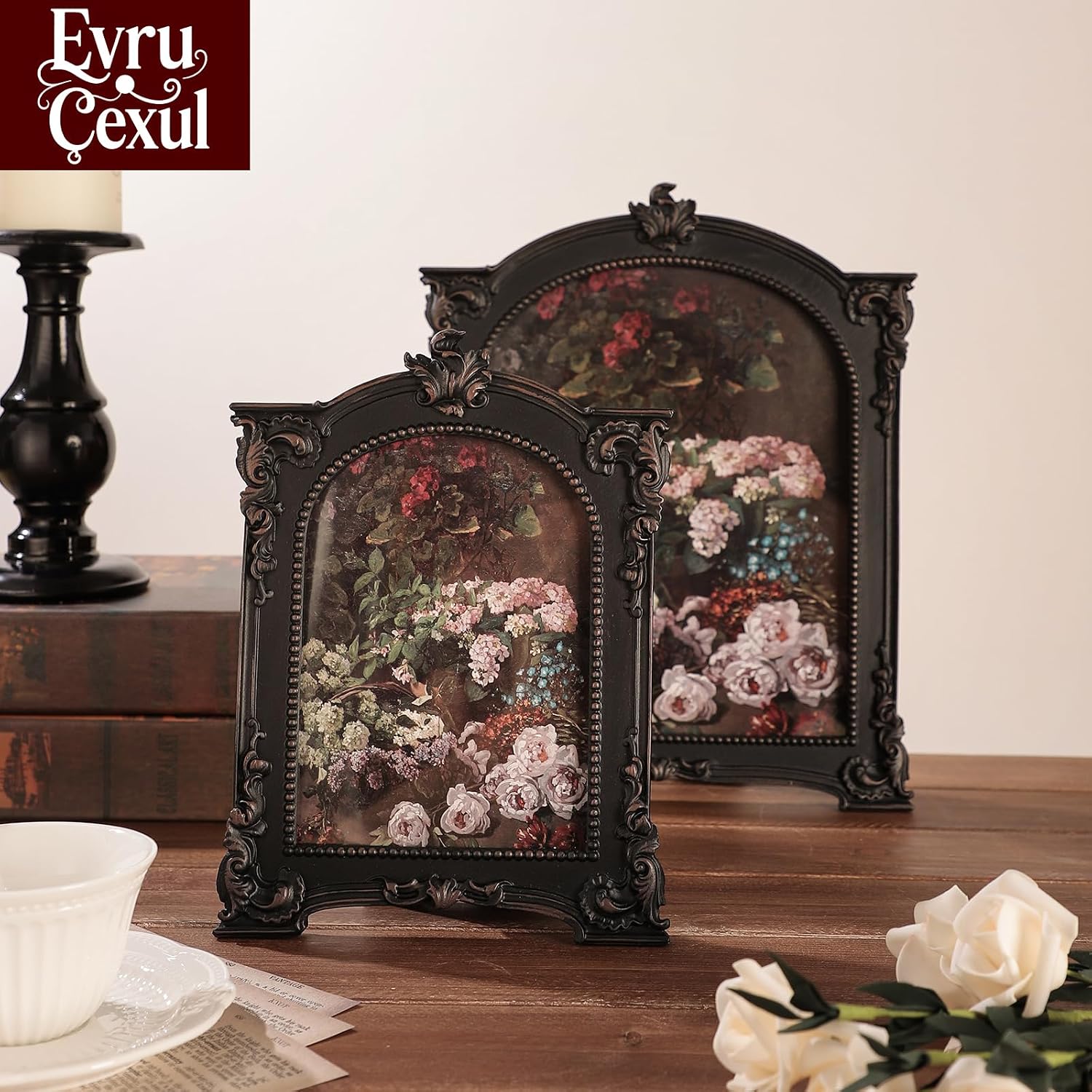 Ashenby 8x10 Gothic Vintage Picture Frame - Antique Arched Antique Frames 8x 10 With Glass Front