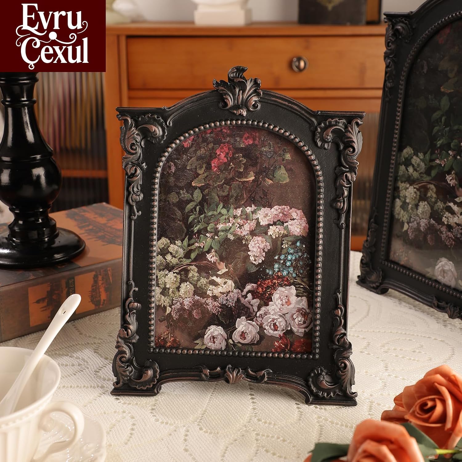 Ashenby 8x10 Gothic Vintage Picture Frame - Antique Arched Antique Frames 8x 10 With Glass Front