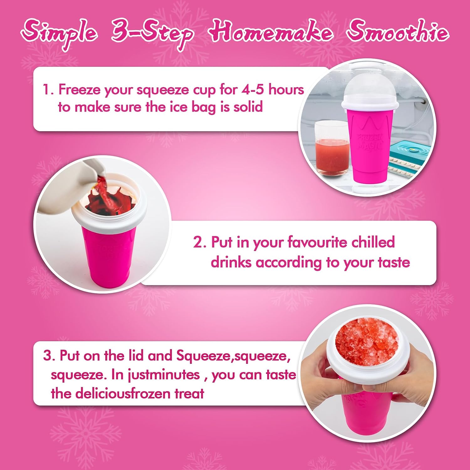 Ashenby 2PCS Slushie Maker Cup-500ml DIY Magic Quick Frozen Smoothies Cups for Homemade Milk Shake Ice Cream Maker, Portable Cooling Cups