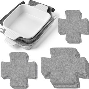VelloHome Set of 16 Pot Pan Protectors Bakeware Scratch Protectors 3 Size Non-Slip Dish Divider Pads for Stacking Extra Thick Felt Padded Pan Cookware