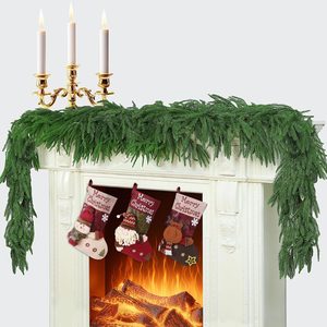 Tanglewick 6Ft 2Pcs Artificial Norfolk Pine Garland, 500 g, 144 Inches, Green, 12 Feet