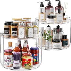 Aldernest 2 Pack 2 Tier Lazy Susan Turntable Organizer 9.25 inch