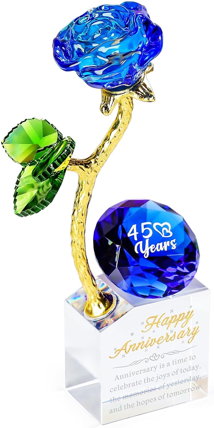 Birchmont 45th Wedding Anniversary Rose Gifts for Parents, Sapphire Wedding Gift, 10.4 ounces