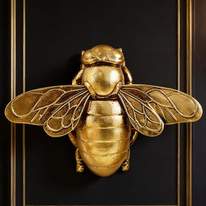 Tanglewick Gold Bee Wall Decor Resin Bug Wall Art, 7.04 ounces, Small, Metallic Gold