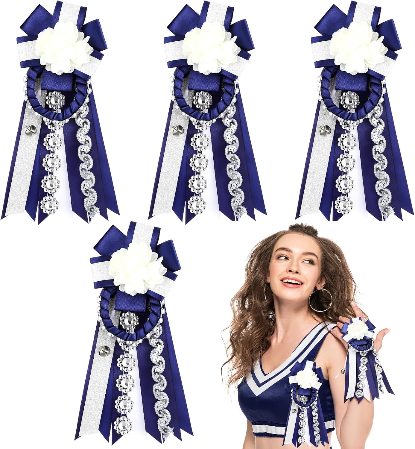 Aldernest 4 Pcs 5.9" Mini Homecoming Decoration, Blue, 0.03 kg, 5.9 inches (L) x 2.76 inches (D)