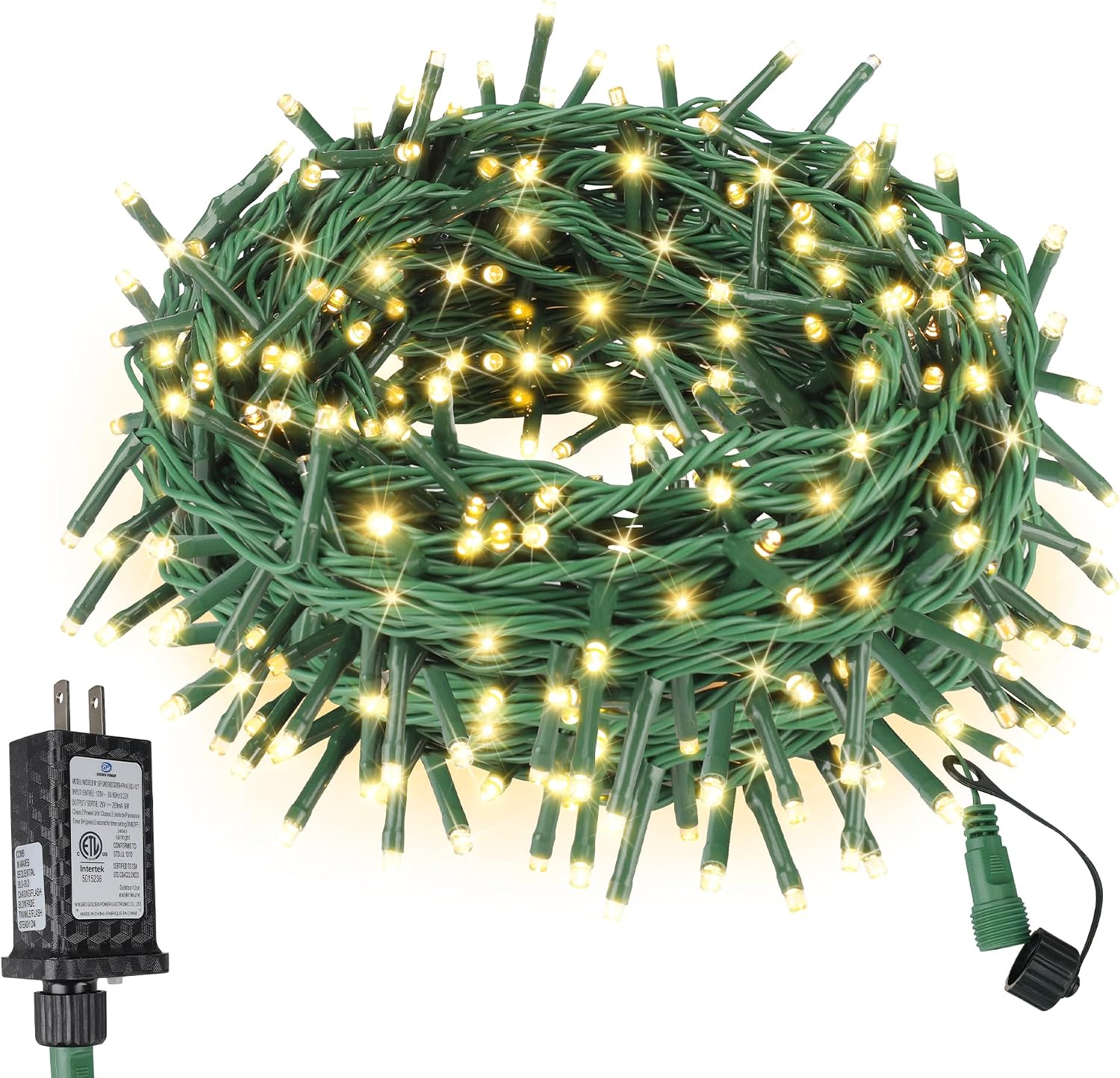 Copperlyn 66FT 200 LED Christmas Mini Lights End-to-End Plug 8 Modes Indoor String Lights with Timer