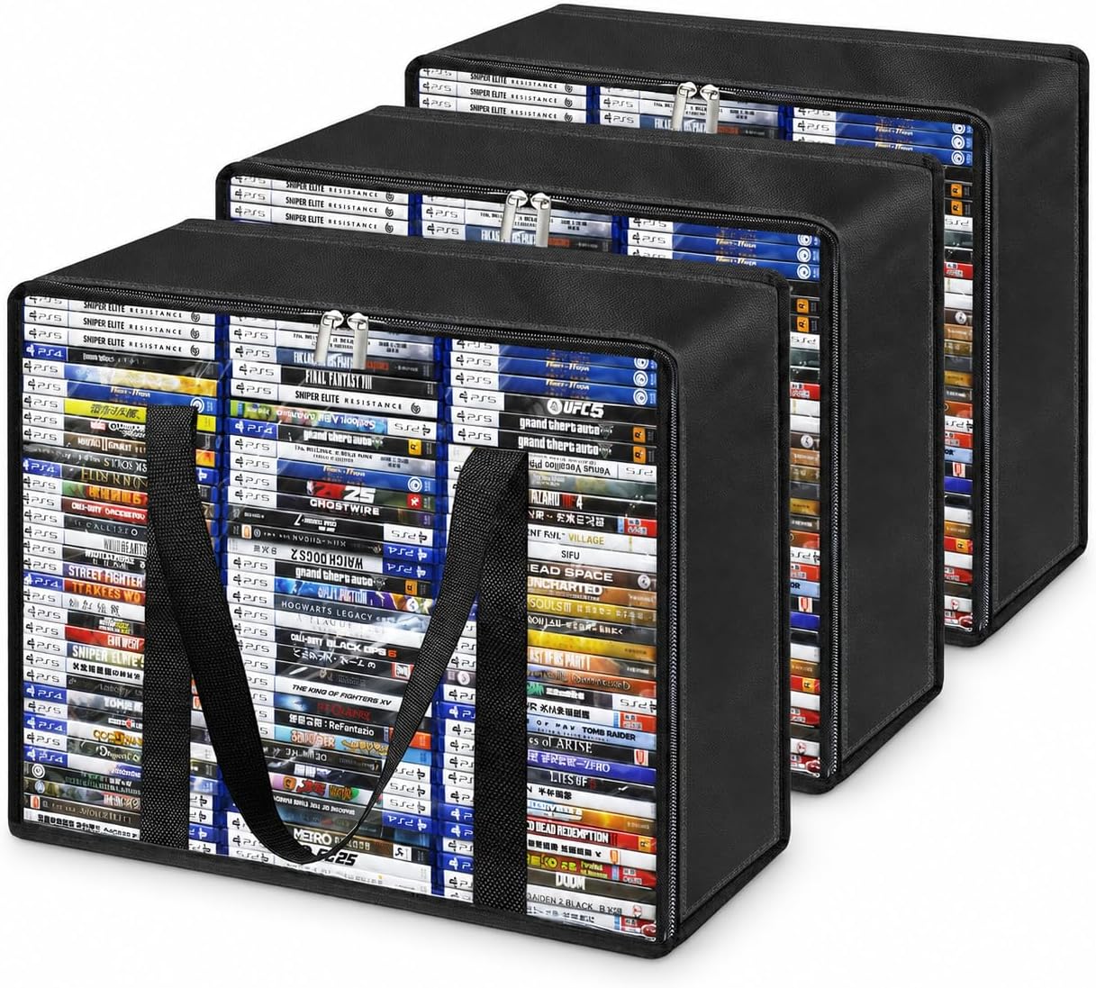 Copperlyn DVD Storage Bag 3 Pack, Hold 210 DVDs & Blu ray Cases, 0.7 kg