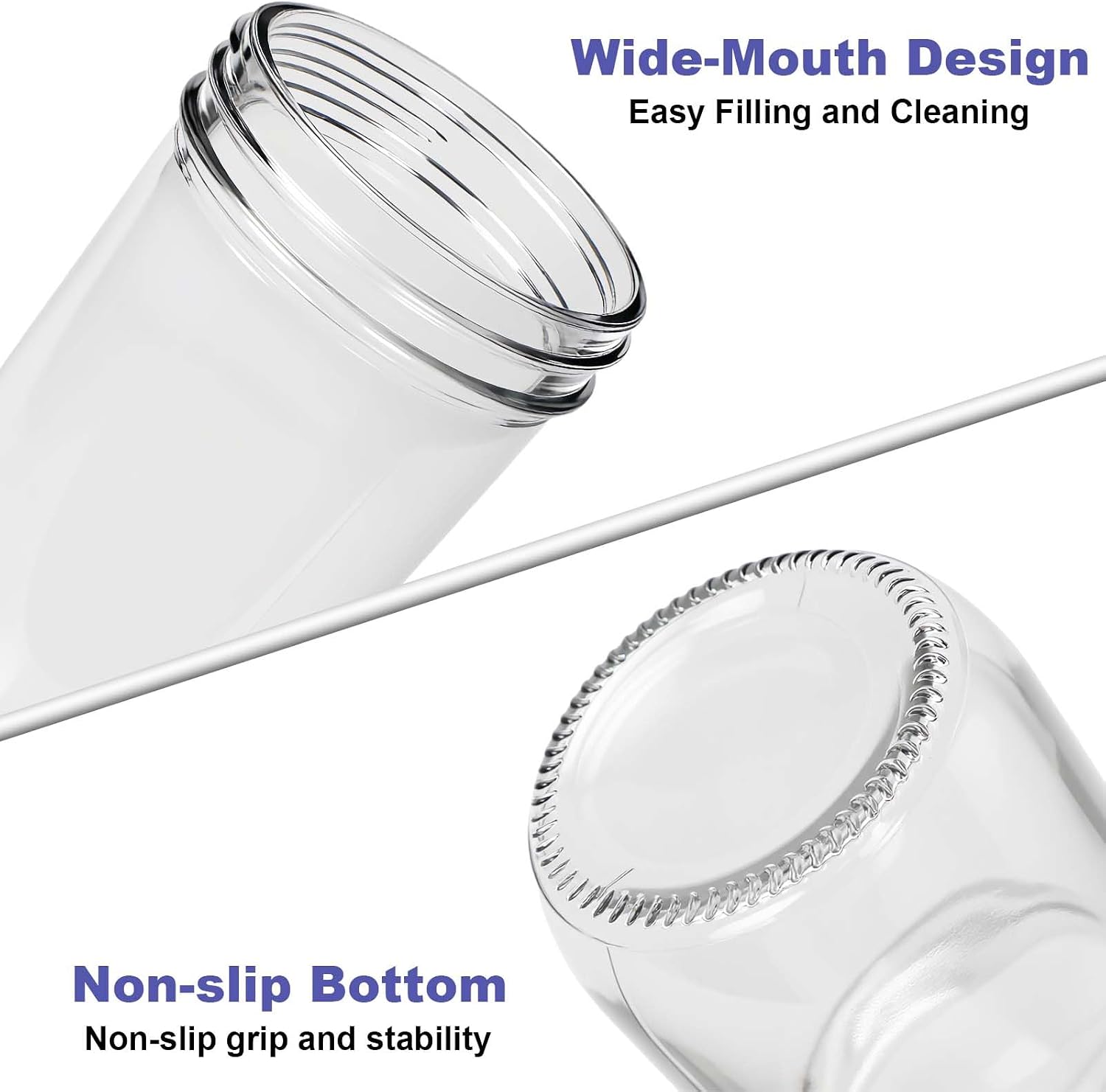 VelloHome Wide Mouth Mason Jars with Lids 24 oz Pint & A Half Size Pack of 6