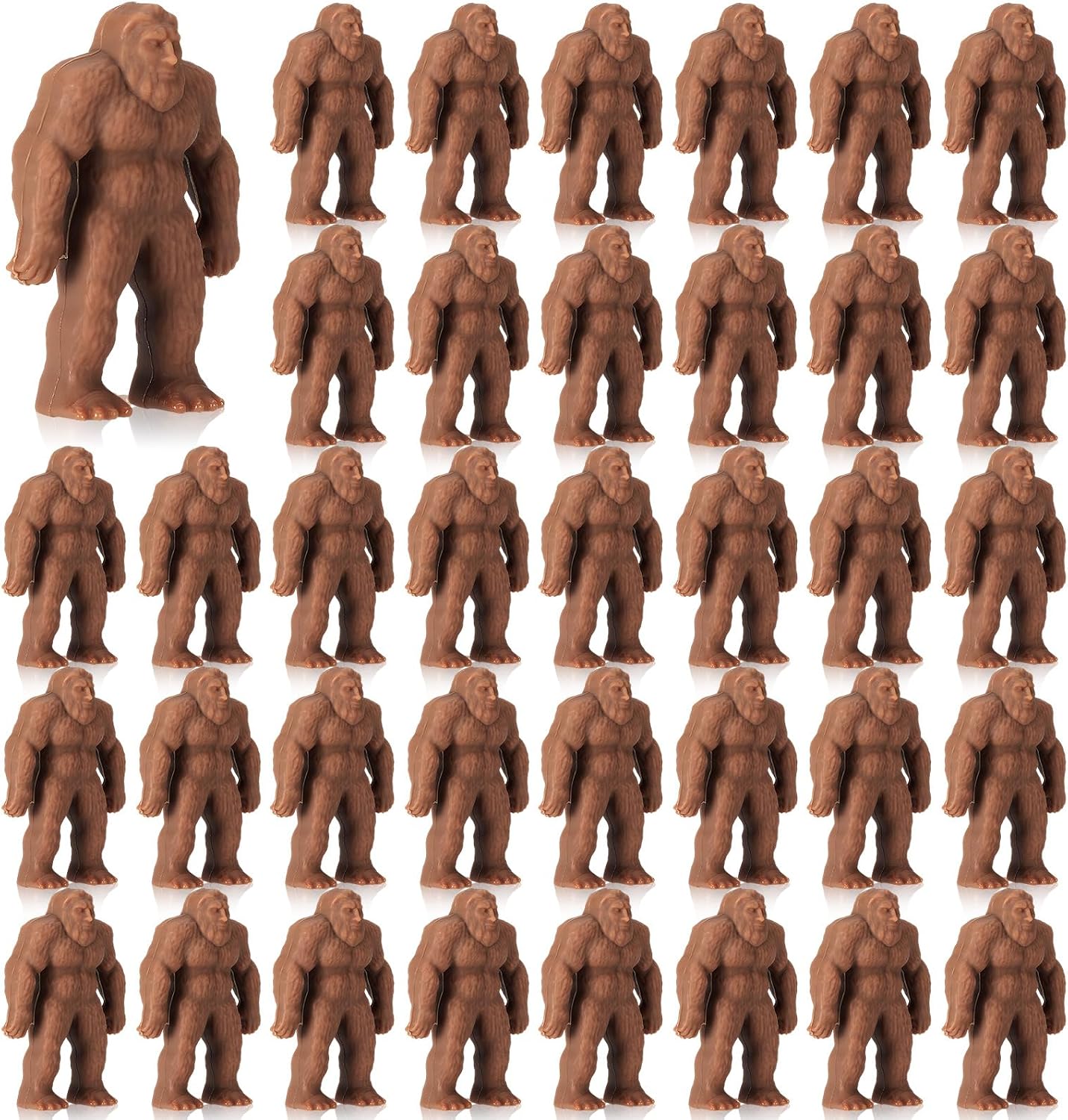 Oakmere Mini Bigfoot Figurines Gifts Little Sasquatch Bulk, 36 Pcs, 1.4 pounds, Brown