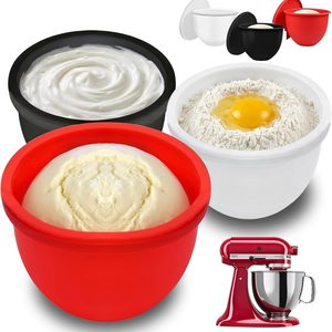 Aldernest Silicone Bowl Liners for 5 Qt KitchenAid Mixers, 3 Liners with Lid, 3.83 pounds