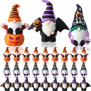 Rowanmere 30 Pcs Mini Gnomes Figurines Halloween Decorations, Black, Orange, White