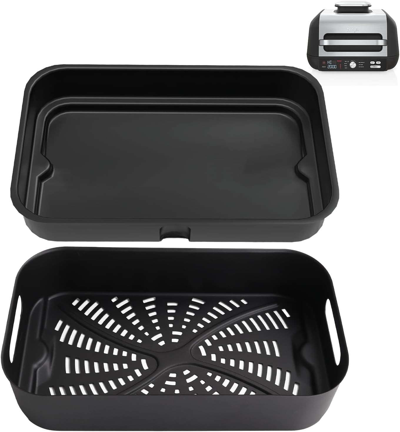 VelloHome Cooking Pot and Combo Crisper Basket for Ninja Foodi FG551 DG551 DG651 Smart XL, Air Frying Pot and Basket for Ninja Foodi Smart XL Indoor