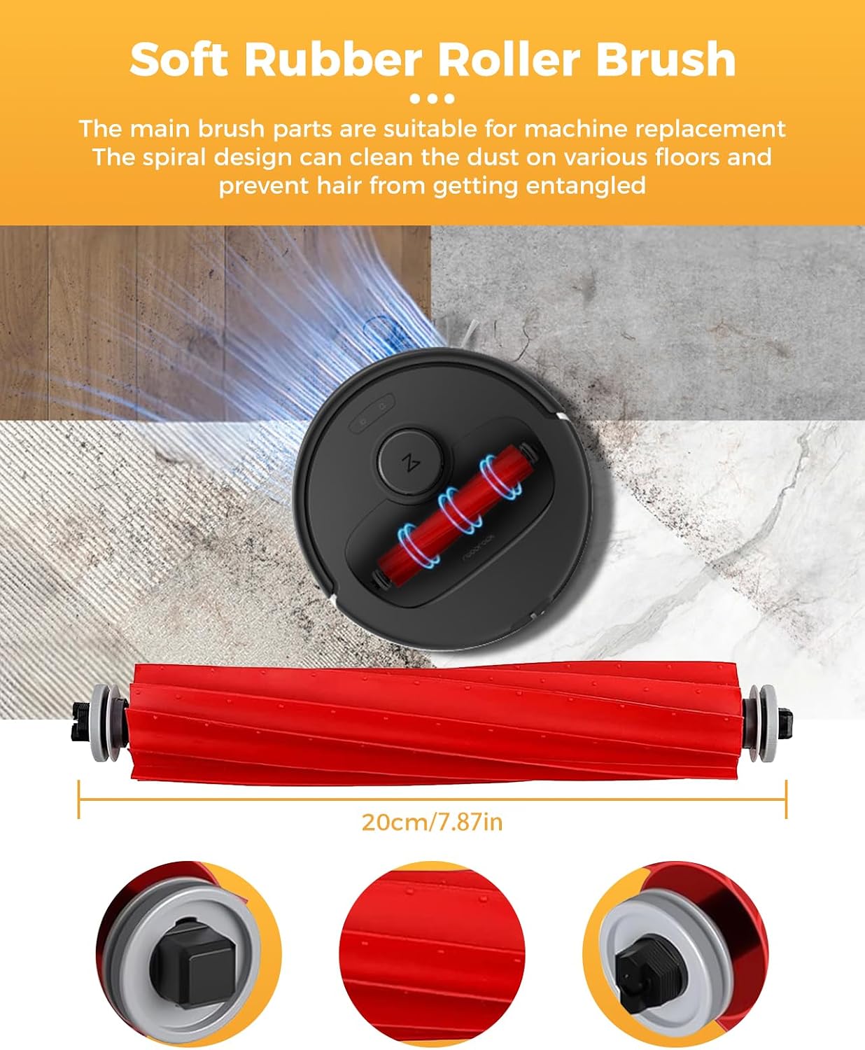 Aldernest 29PCS QV35A Accessories for Roborock Qrevo S Pro/QX Revo Plus/QV 35S/QR 598/QR 798 Robot Vacuum,QV 35A Replacement:2 Main Brushes 6 Dust