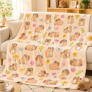 Aldernest Capybara Throw Blanket for Kids Girls Gifts Stuff for Women 50"X60", 12.8 ounces