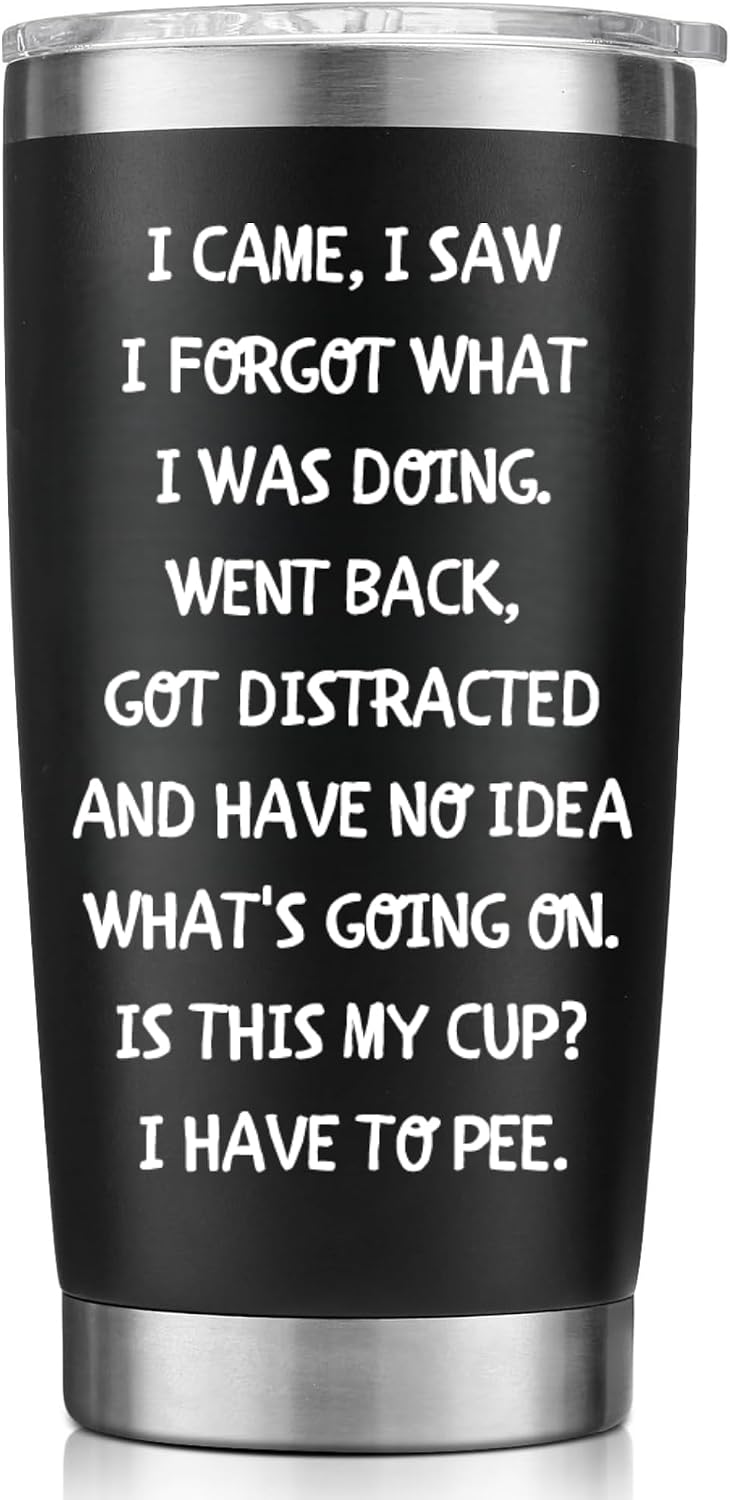 Aldernest Birthday Gifts for Women Men-20 OZ Tumbler-Funny Gag Gifts, Medium, Black