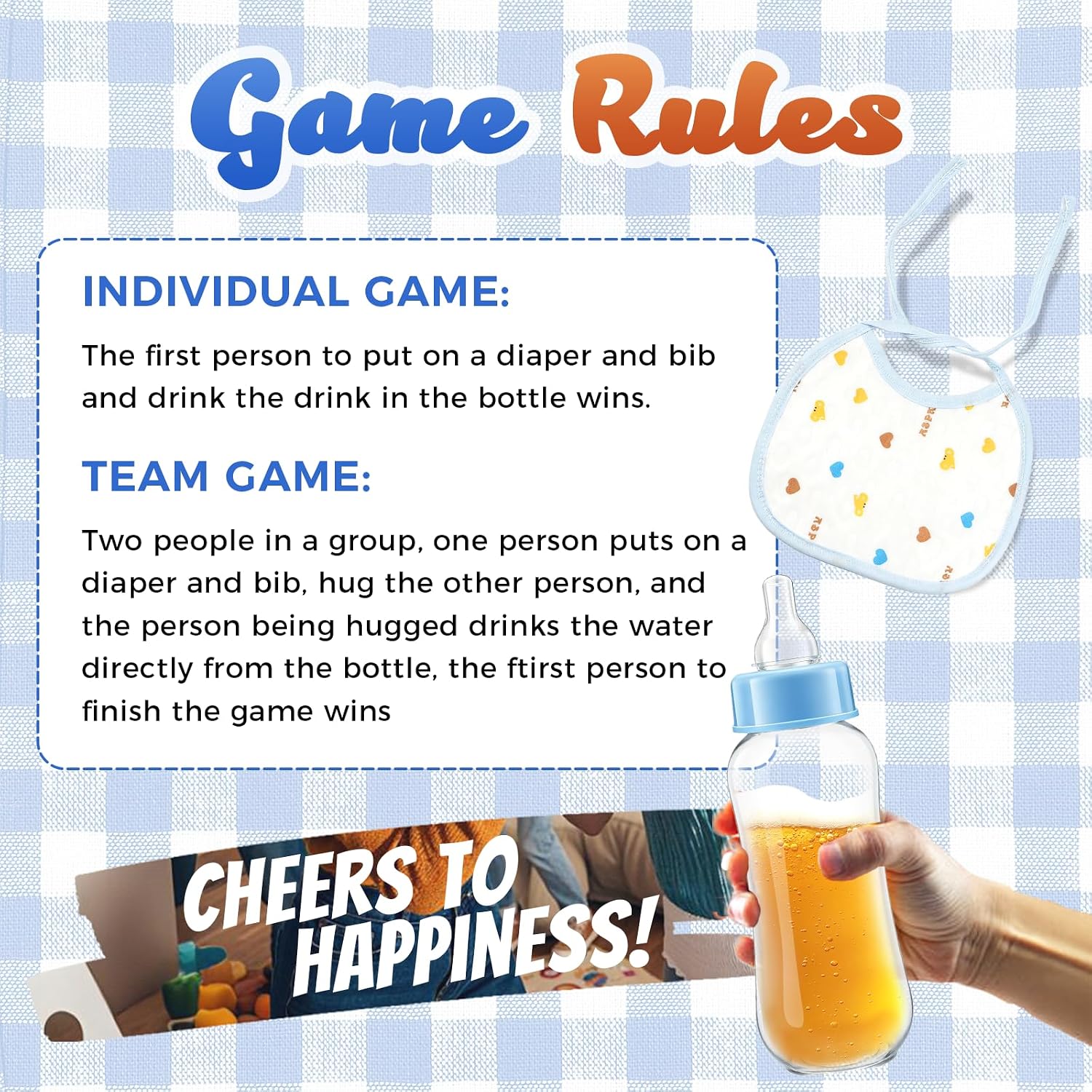 Ashenby 8 Sets Baby Bottles for Baby Shower Game for Gender Reveal Games, 1.54 pounds