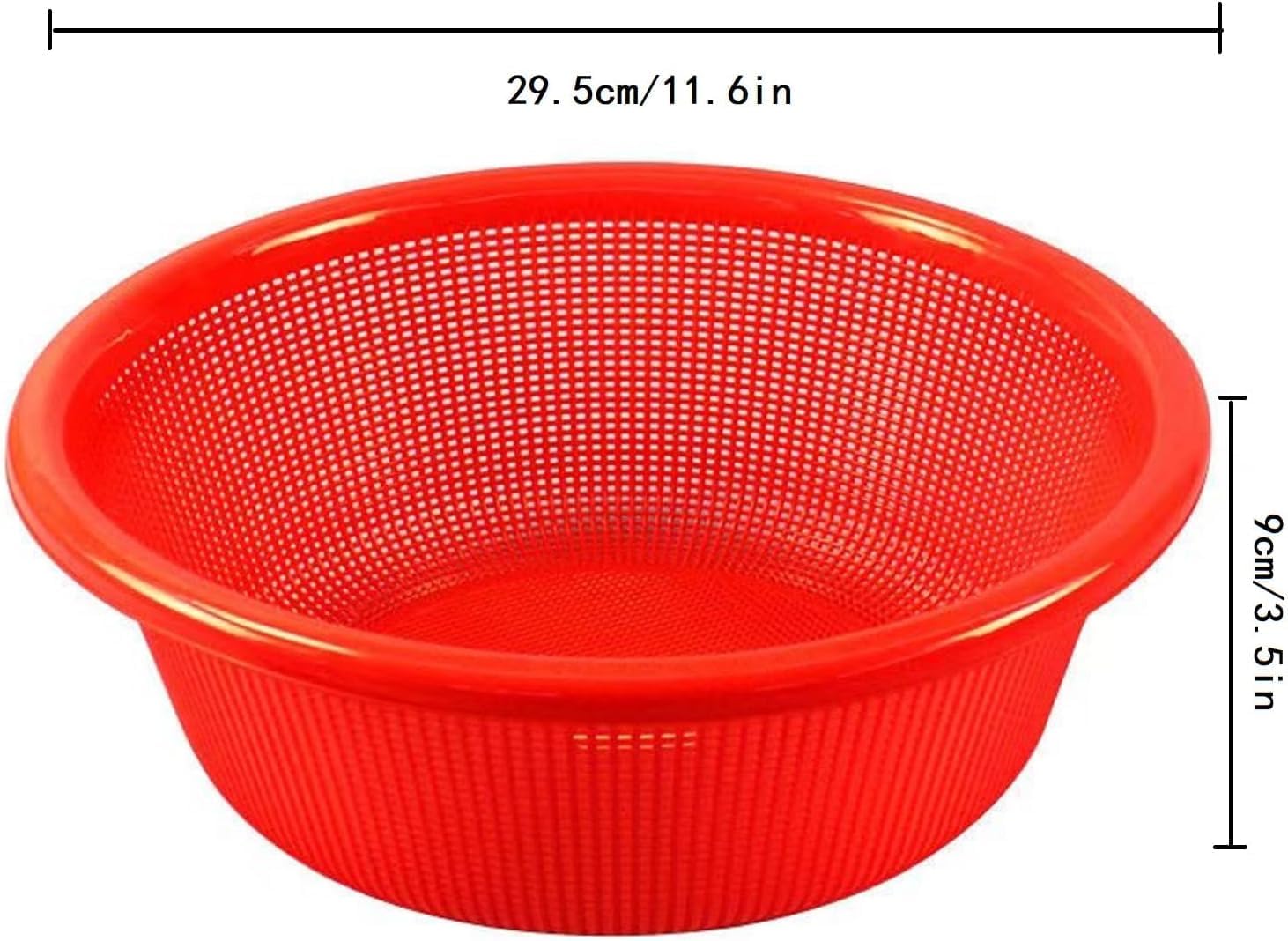 Aldernest 4 pcs Plastic Wash Basket Round Perforated Colander Wash Vegetables and Fruits Drain Cooked Pasta Kitchen Essentials Food Strainer Basket