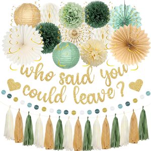 Aldernest Green Farewell Party Decorations, Who Said You Could Leave Banner