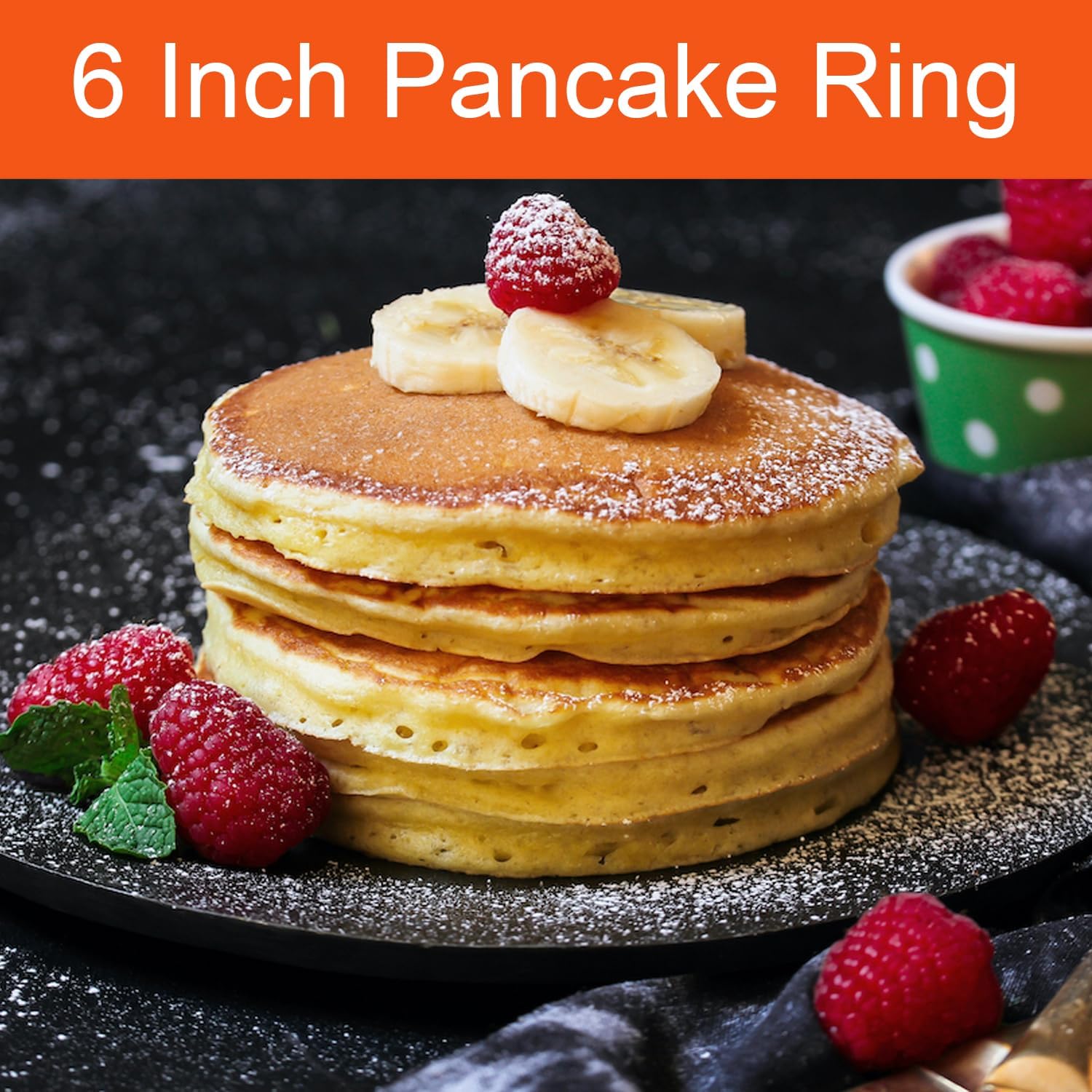 Aldernest 4 Packs 6 Inch Pancake Ring for Griddle, 6"Omelette Ring for Griddle, 0.49 kg, Orange
