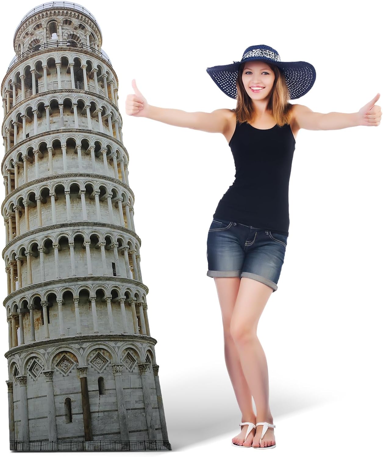 Birchmont 6 ft Leaning Tower of Pisa Cardboard Cutout Stand up Italy Theme Party Decorations Life Size Photo Props Italy Historic Landmark Tower