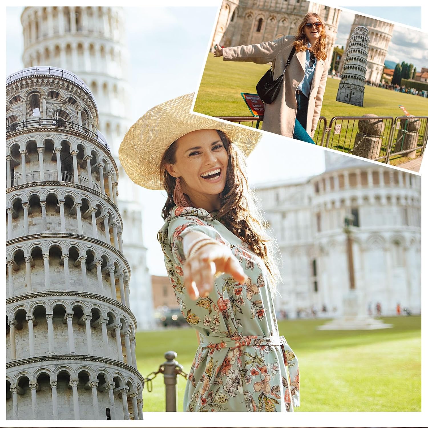 Birchmont 6 ft Leaning Tower of Pisa Cardboard Cutout Stand up Italy Theme Party Decorations Life Size Photo Props Italy Historic Landmark Tower