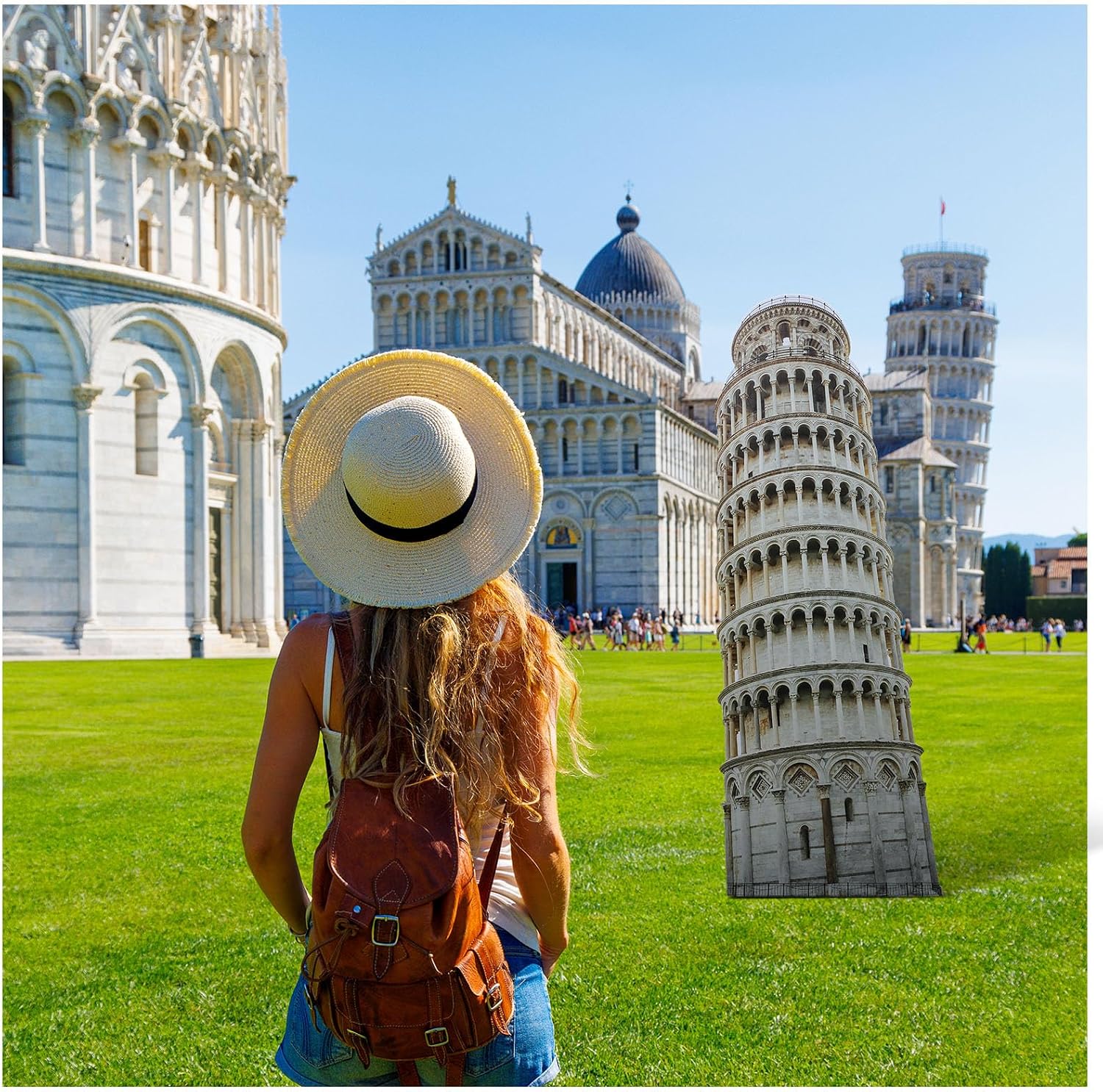 Birchmont 6 ft Leaning Tower of Pisa Cardboard Cutout Stand up Italy Theme Party Decorations Life Size Photo Props Italy Historic Landmark Tower